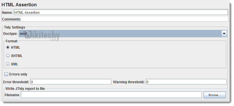  format changes in html assertion